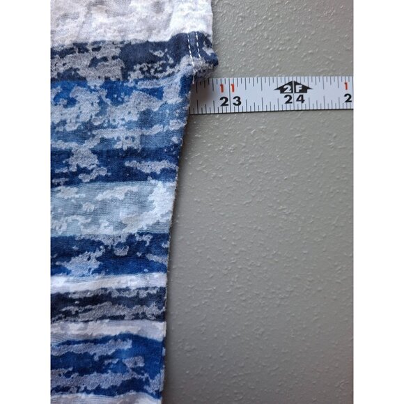 Ruby Rd Favorites Womens Top Large Stripe Blue White Short Sleeve Classiccore - Picture 5 of 6